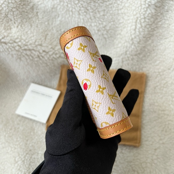 Auth Louis Vuitton Cherry Blossom Red Pink Monogram Card Holder Wallet - Picture 10 of 14